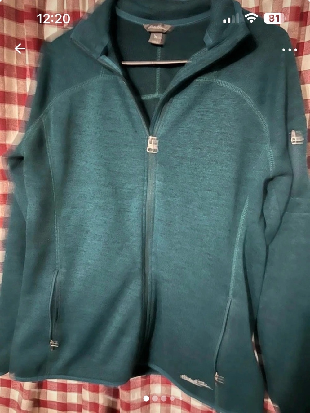 Eddie Bauer women’s zip up soft and warm L